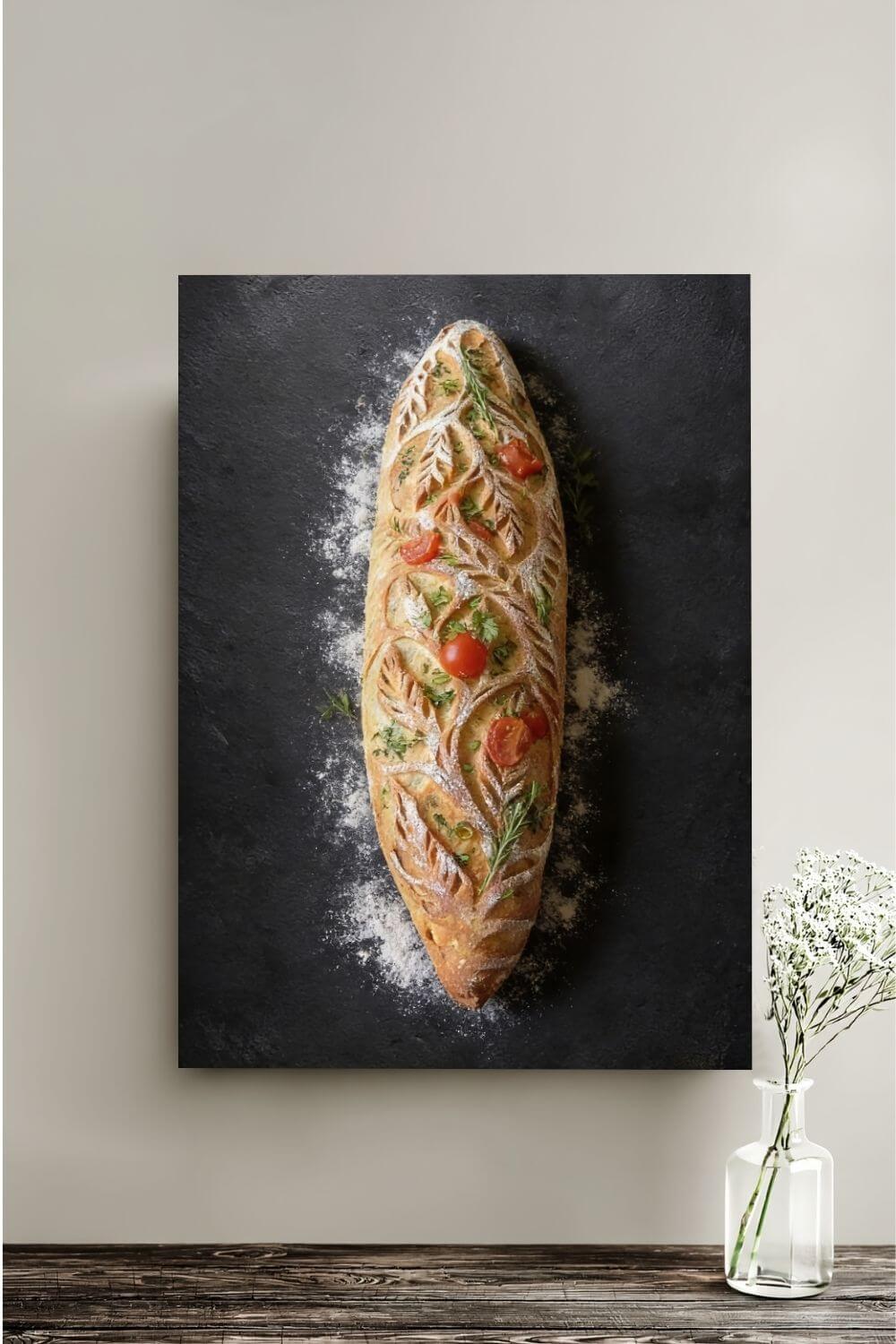 Botanical Baguette Canvas | Artisan Bread & Bakery Wall Art