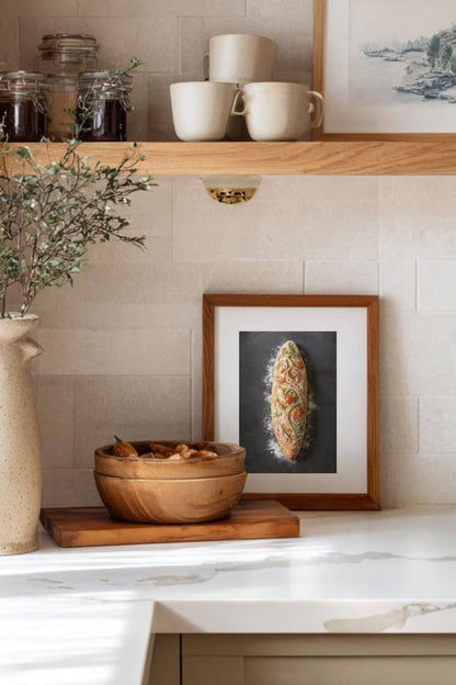Botanical Baguette Poster | Artisan Bread & Bakery Wall Art