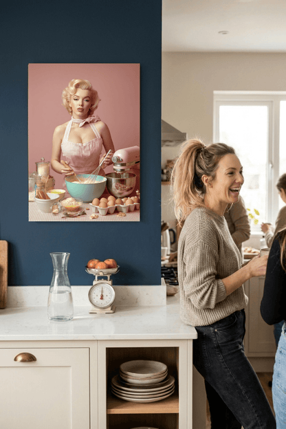 Pink Kitchen | Canvas Retro 1950s Baking & Kitchen Wall Art