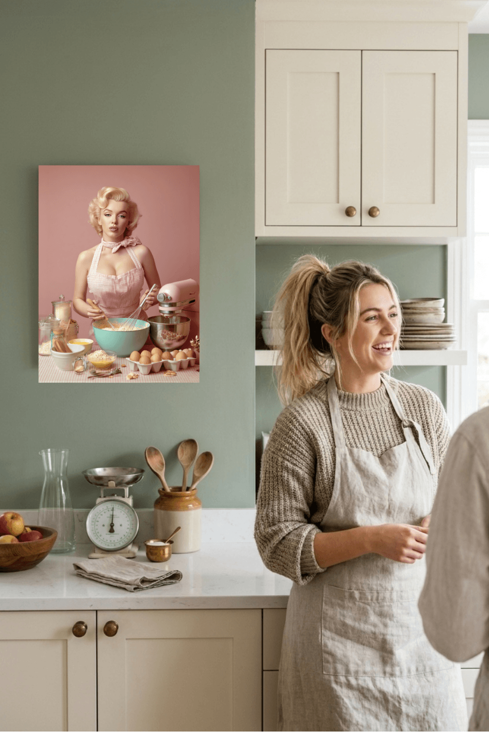 Pink Kitchen | Canvas Retro 1950s Baking & Kitchen Wall Art