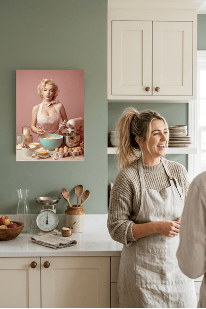 Pink Kitchen | Canvas Retro 1950s Baking & Kitchen Wall Art