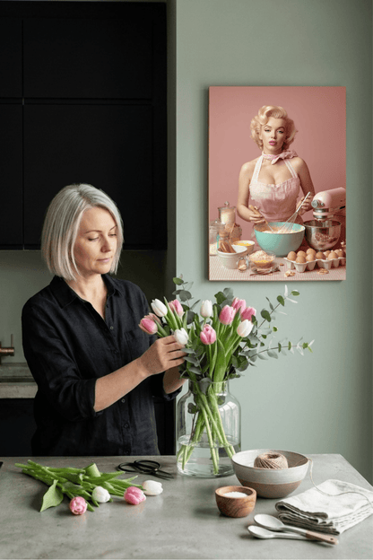 Pink Kitchen | Canvas Retro 1950s Baking & Kitchen Wall Art