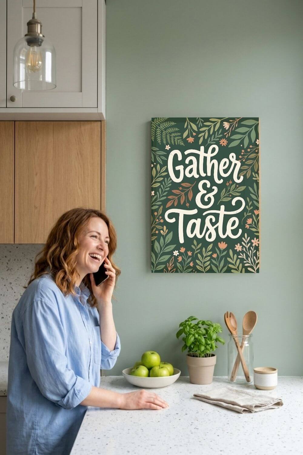 Gather & Taste Canvas – Botanical Kitchen & Dining Wall Art