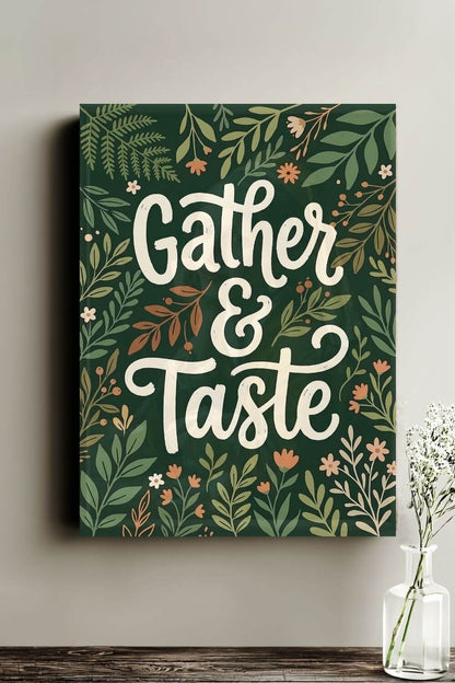 Gather & Taste Canvas – Botanical Kitchen & Dining Wall Art