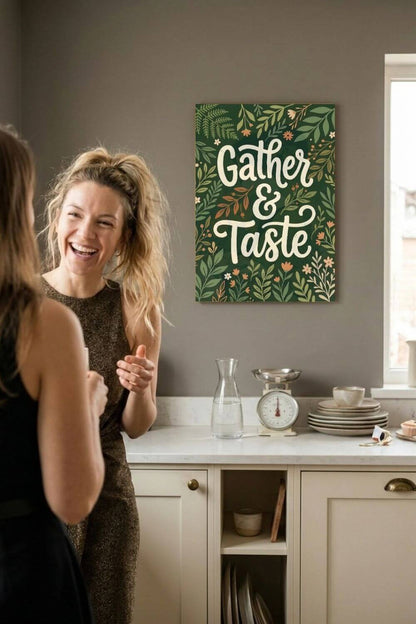 Gather & Taste Canvas – Botanical Kitchen & Dining Wall Art