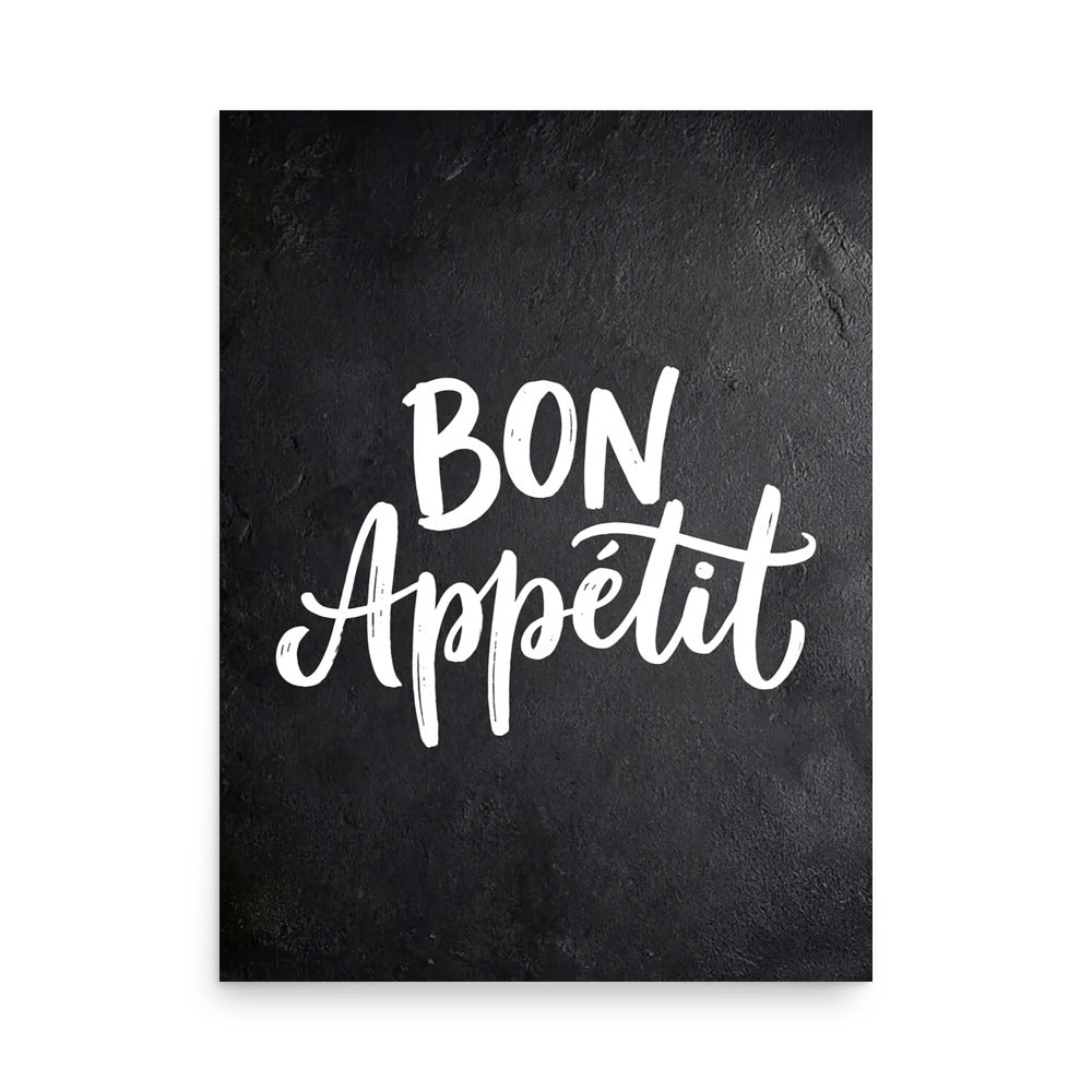 Bon Appétit Kitchen Poster | French Food Wall Art