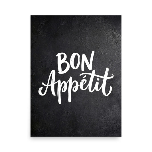 Bon Appétit Kitchen Poster | French Food Wall Art