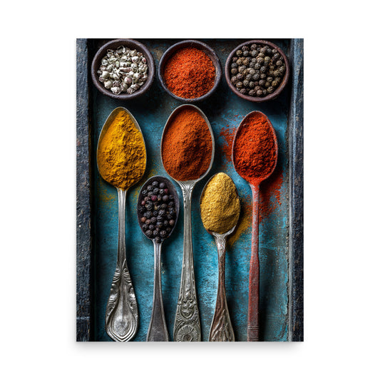 Colorful Spice Wall Art – Herbs & Spices Kitchen Poster